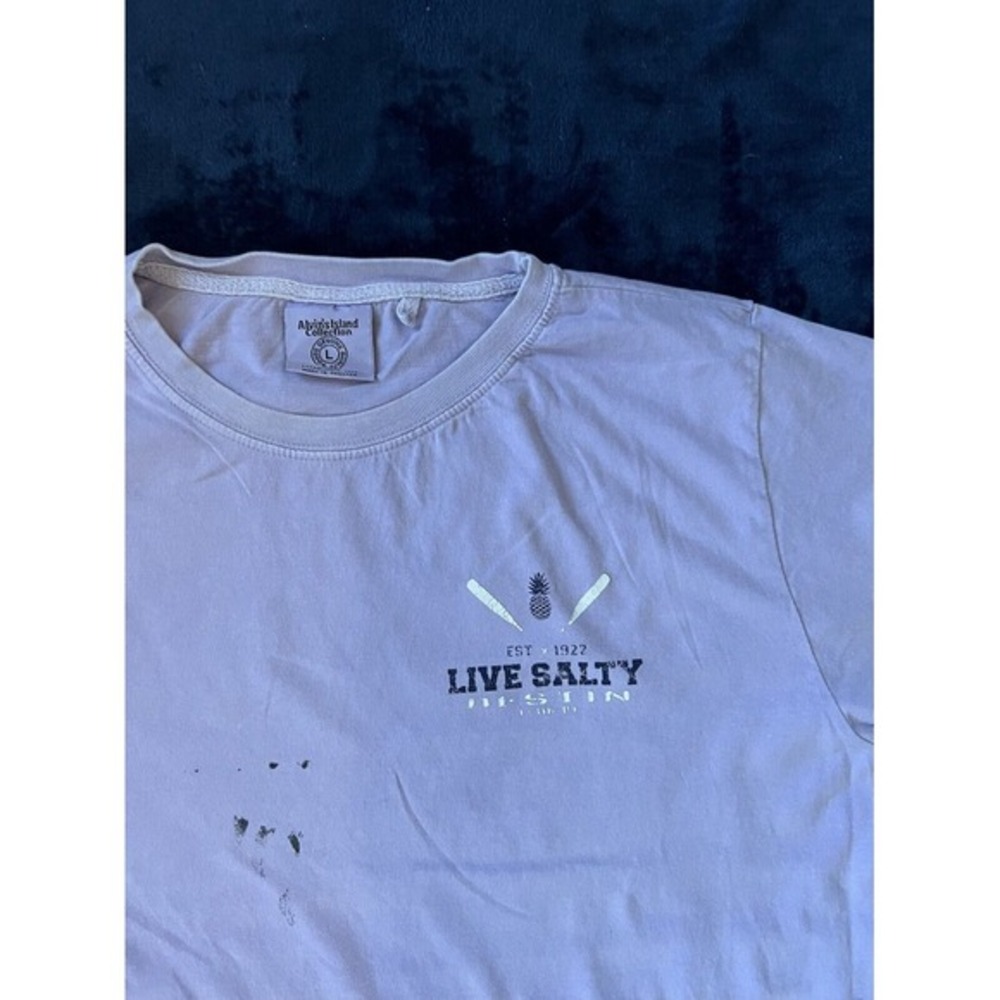 Live Salty Destin Shirt Mens Large Purple Short Sleeve T Shirt Casual Beach - Picture 4 of 6